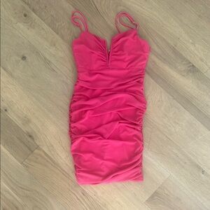 Elegant Pink Ruched Dress